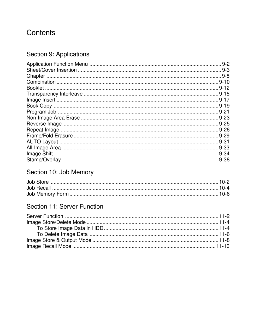 Konica Minolta 7075 manual Applications, Job Memory, Server Function 