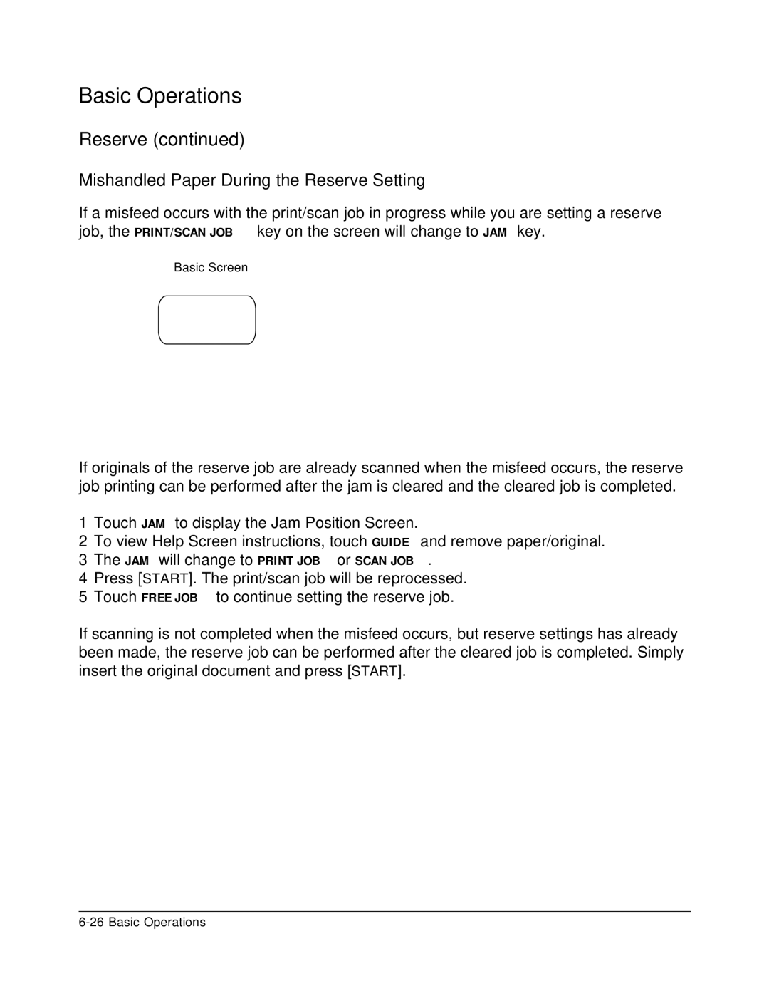 Konica Minolta 7075 manual Mishandled Paper During the Reserve Setting 