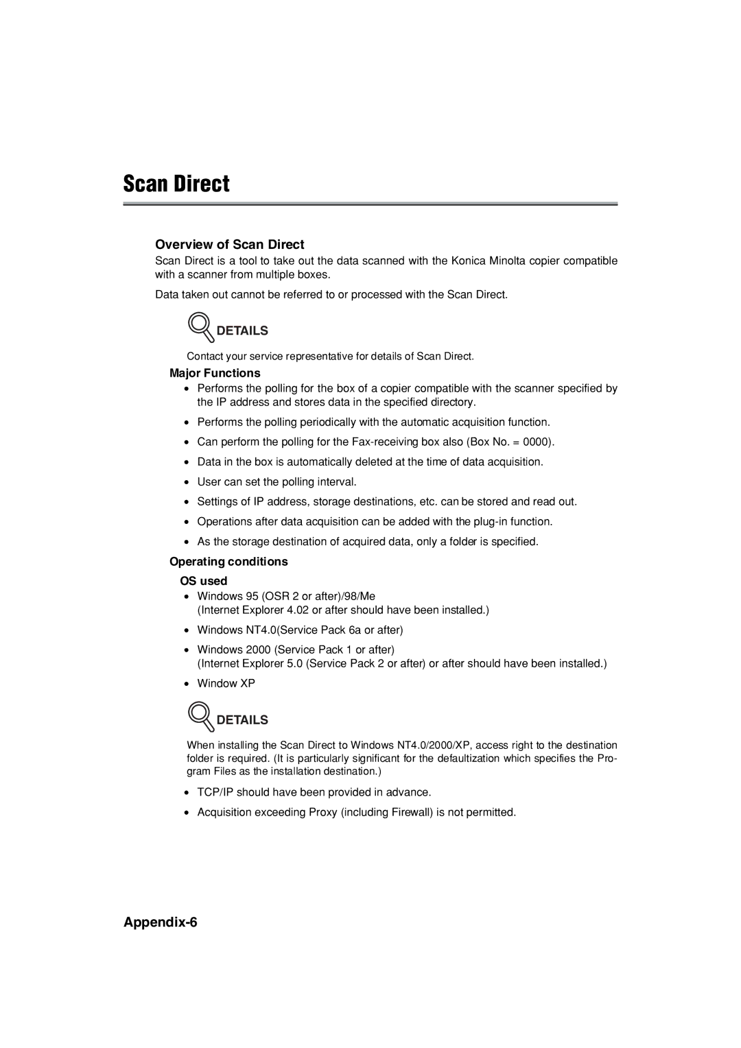 Konica Minolta 7222 manual Overview of Scan Direct 