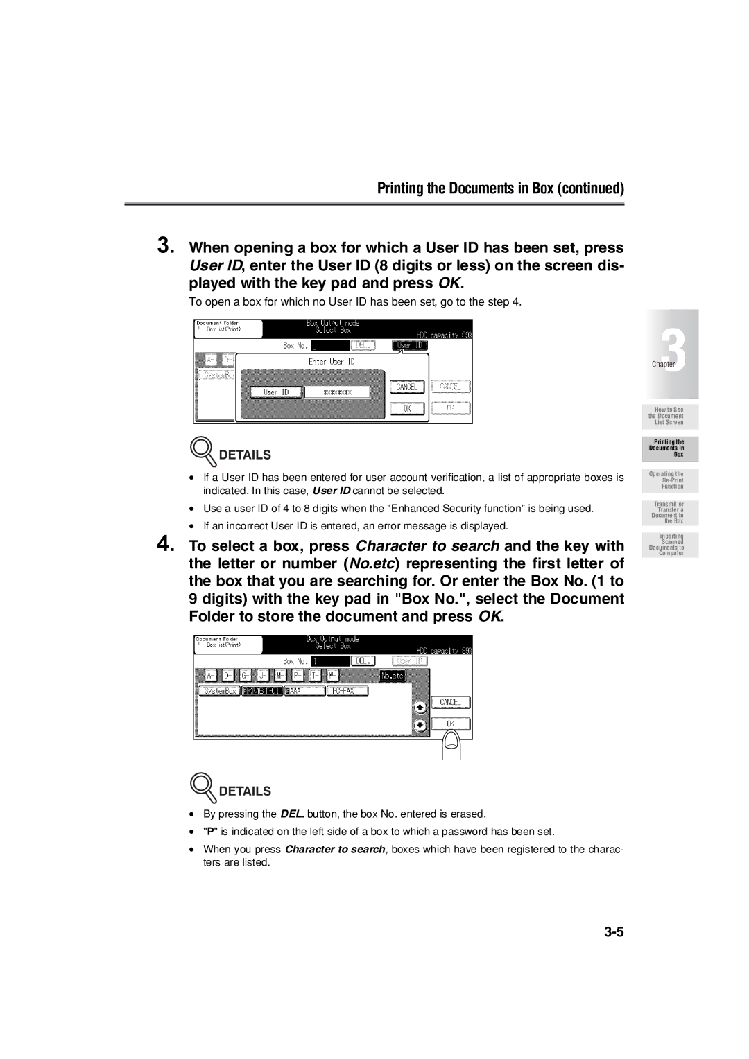 Konica Minolta 7222 manual Printing the Documents in Box 