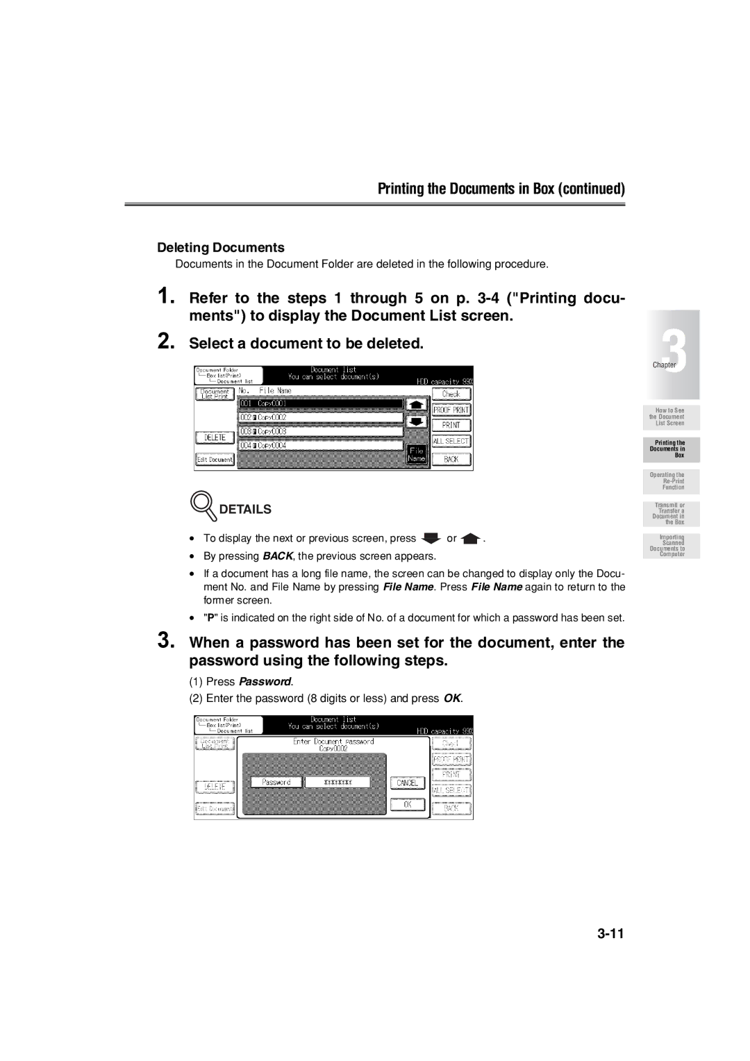 Konica Minolta 7222 manual Deleting Documents 