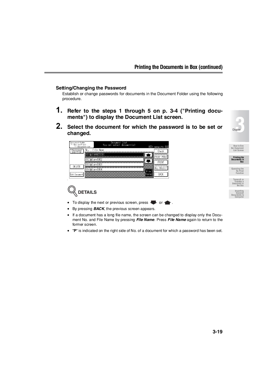 Konica Minolta 7222 manual Setting/Changing the Password 