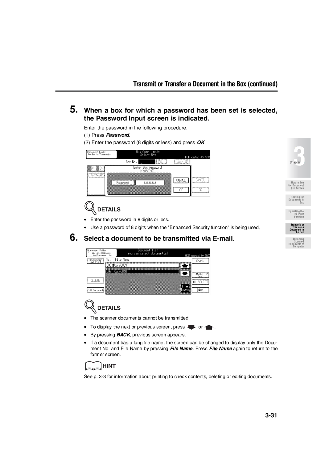 Konica Minolta 7222 manual Select a document to be transmitted via E-mail 