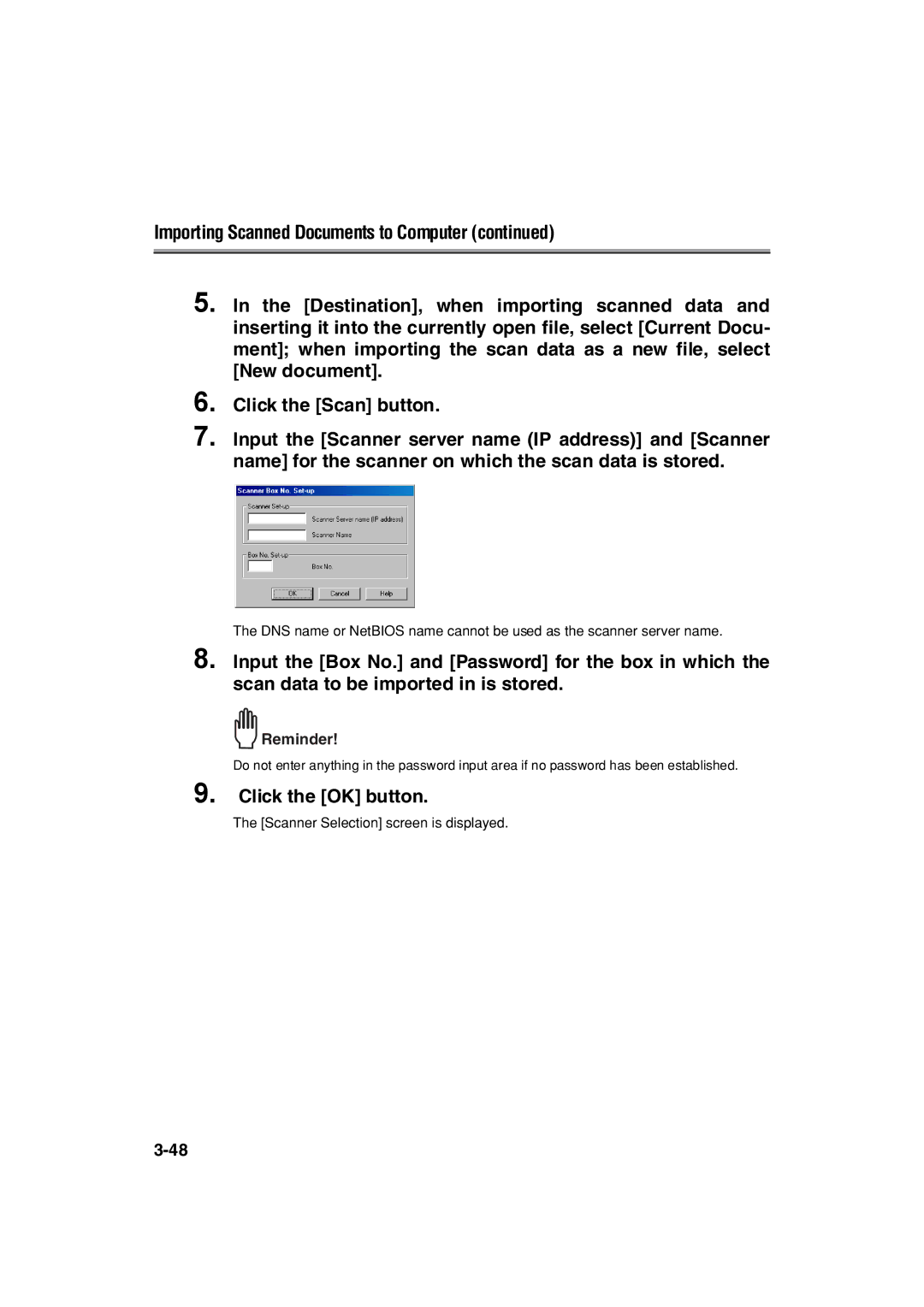 Konica Minolta 7222 manual Click the OK button 