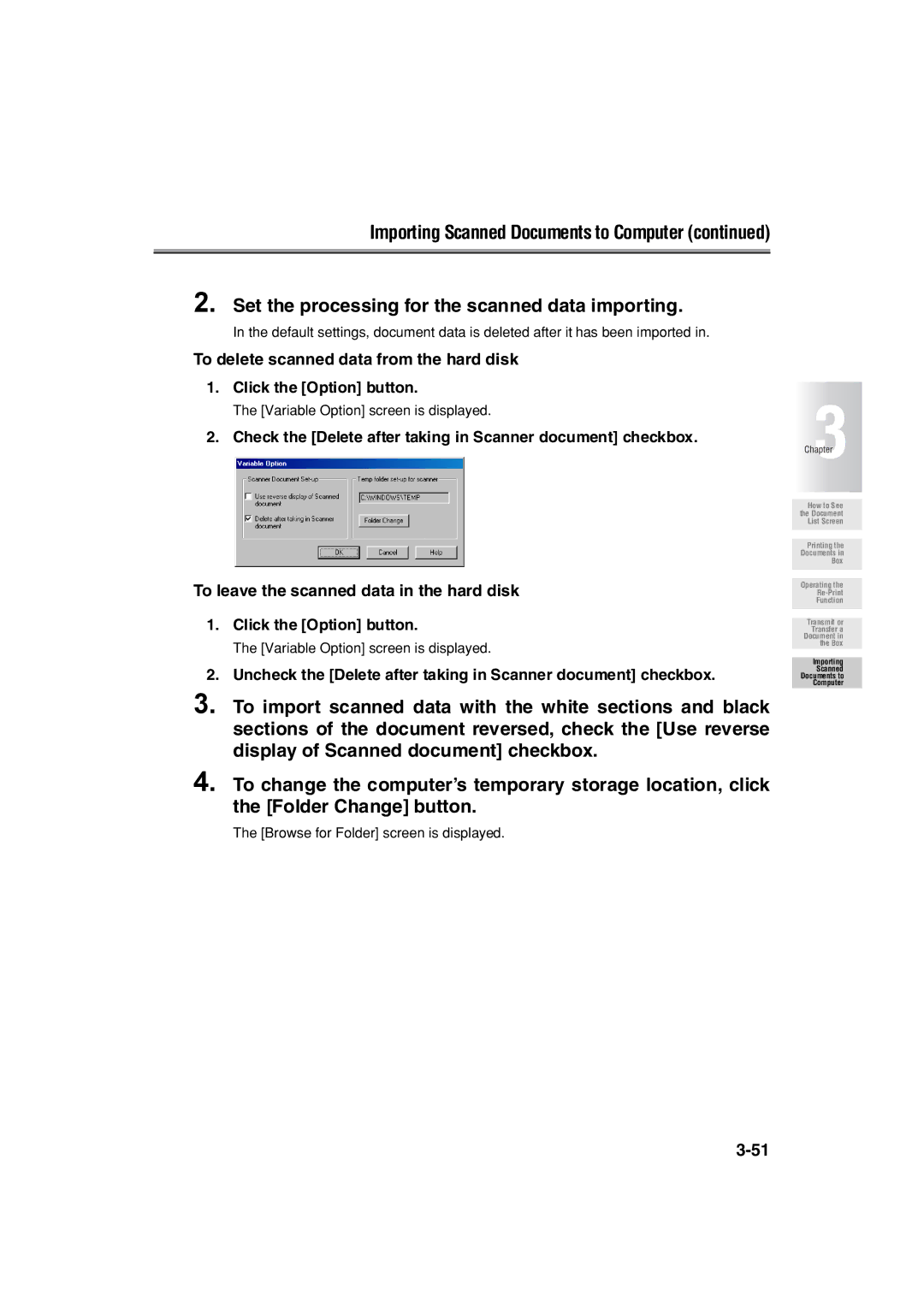 Konica Minolta 7222 manual To delete scanned data from the hard disk, To leave the scanned data in the hard disk 