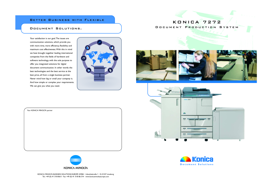Konica Minolta 7272 user manual Ko N I Ca, Better Business with Flexible Document Solutions 
