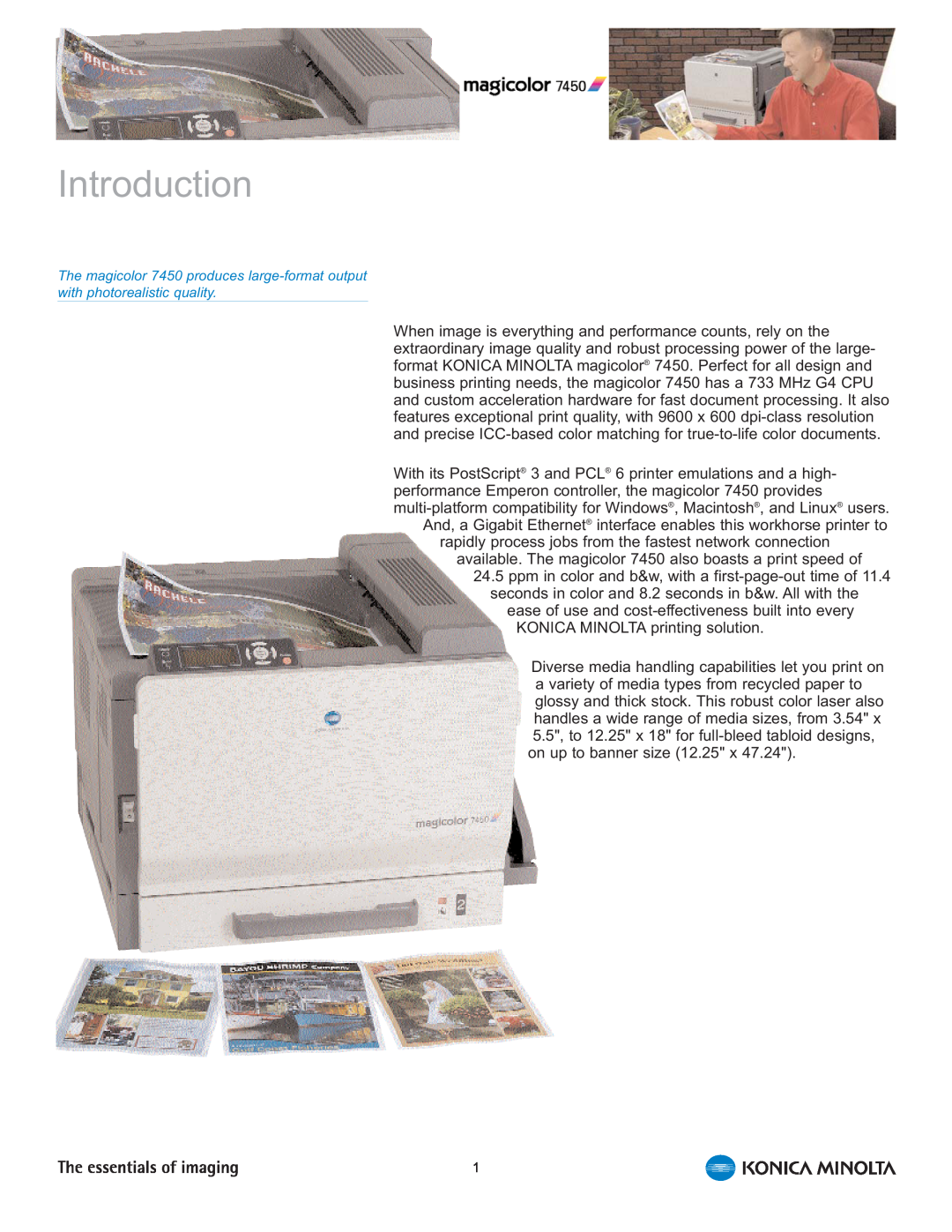Konica Minolta 7450 manual Introduction 