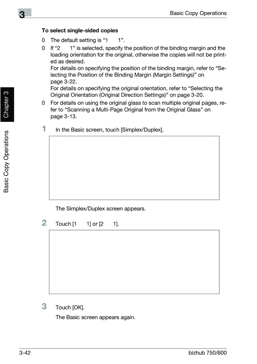 Konica Minolta 750 manual To select single-sided copies 