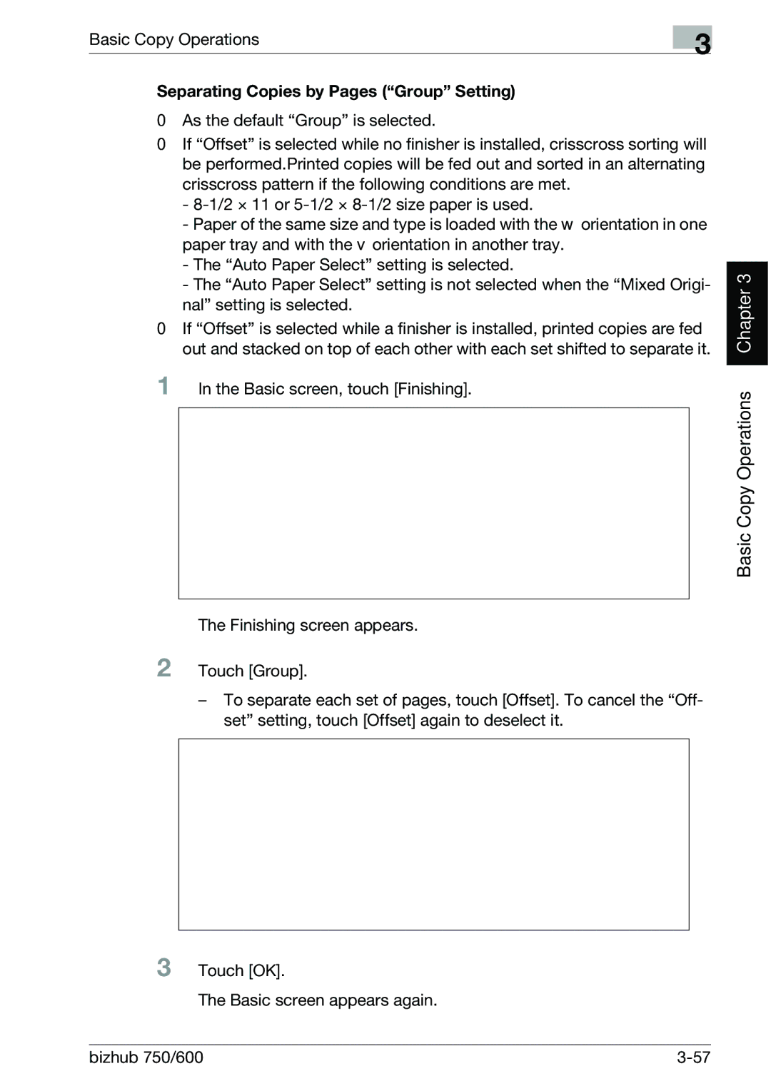 Konica Minolta 750 manual Separating Copies by Pages Group Setting 