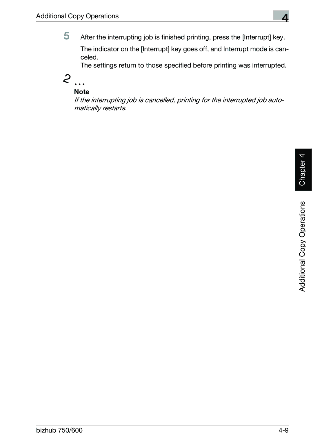 Konica Minolta 750 manual Additional Copy Operations Chapter 