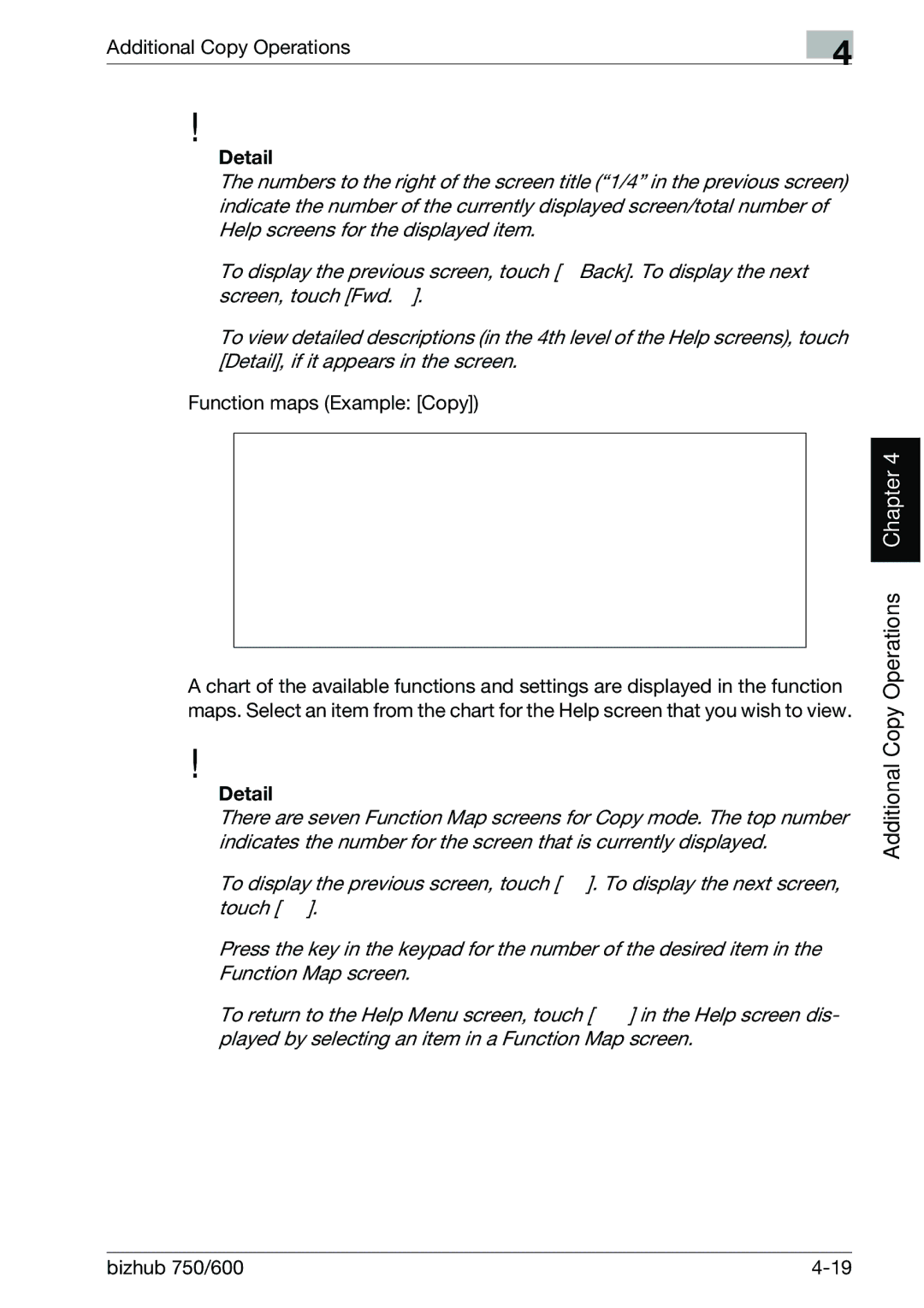 Konica Minolta 750 manual Function maps Example Copy 