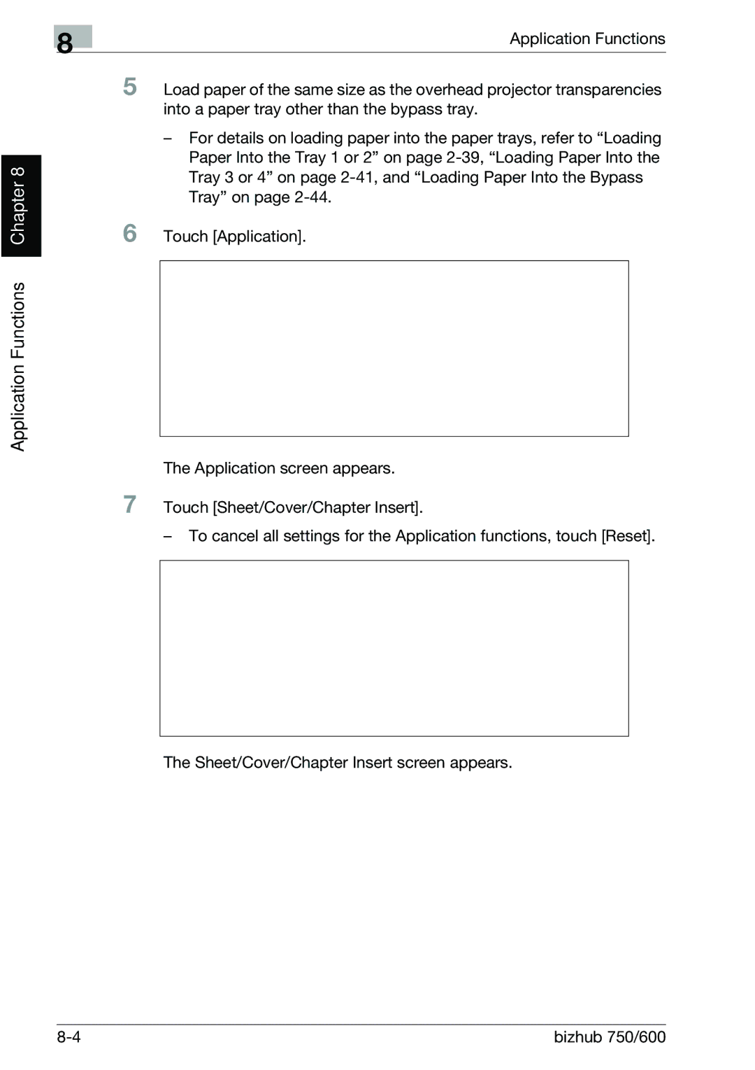 Konica Minolta 750 manual Application Functions Chapter 