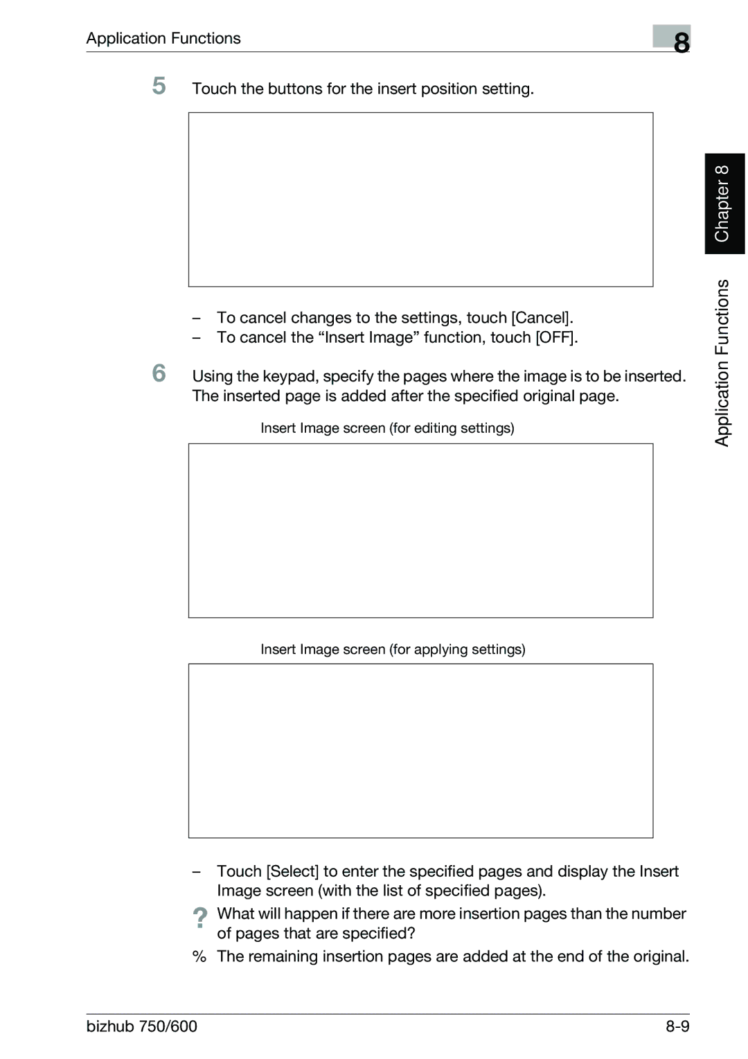 Konica Minolta 750 manual Application Functions Chapter 