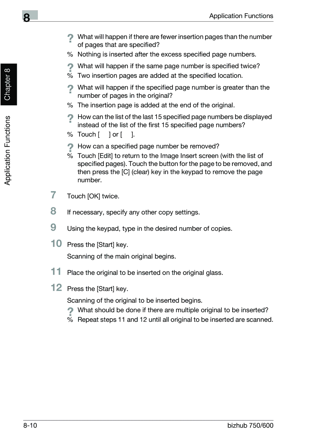 Konica Minolta 750 manual Application Functions Chapter 