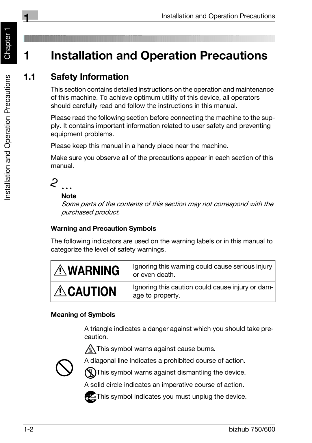 Konica Minolta 750 manual Safety Information, Or even death, Age to property, Meaning of Symbols 