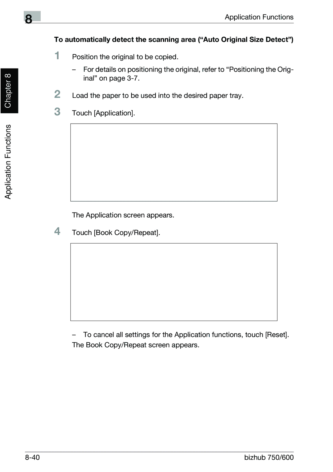 Konica Minolta 750 manual Application Functions Chapter 