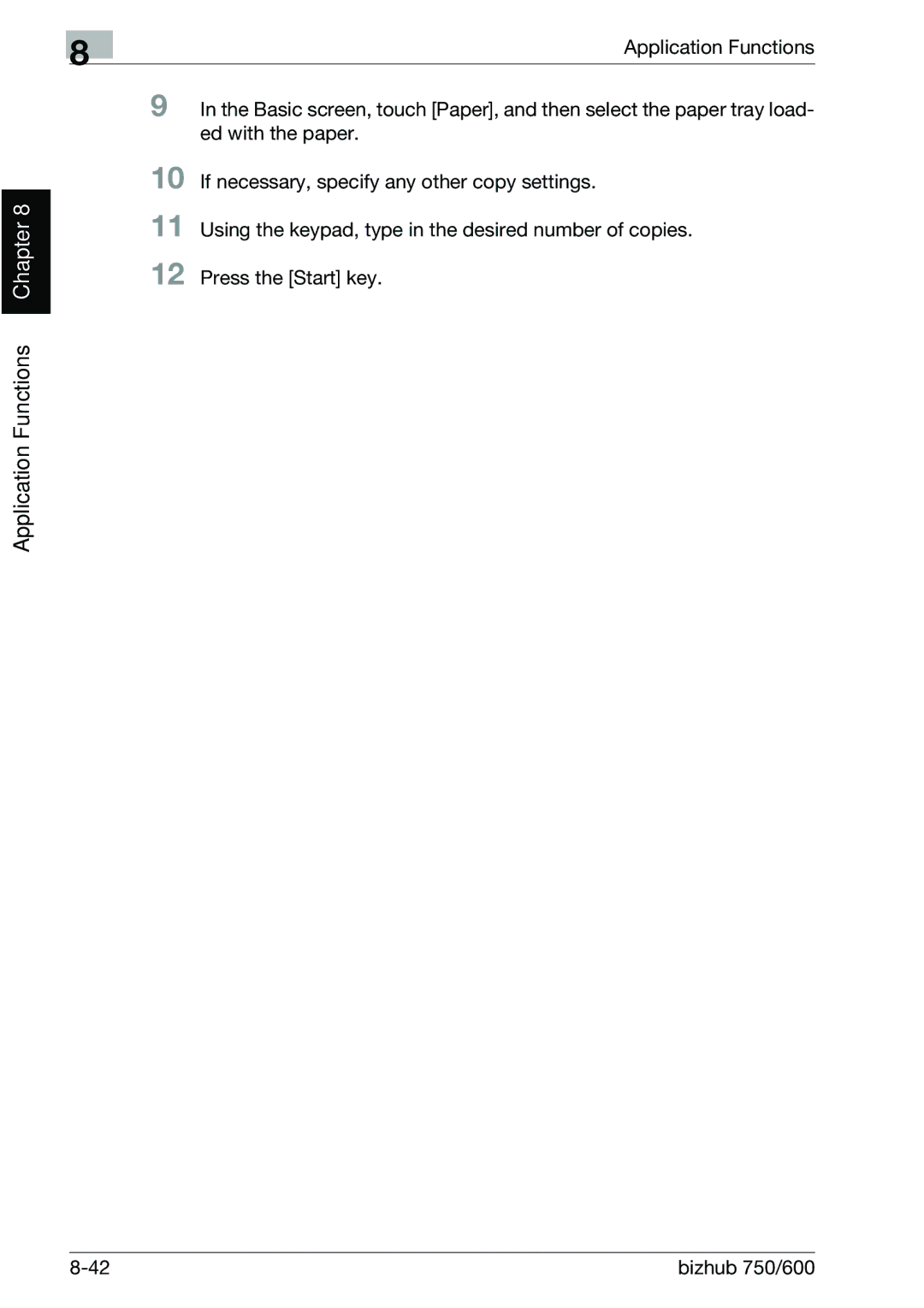 Konica Minolta 750 manual Application Functions Chapter 