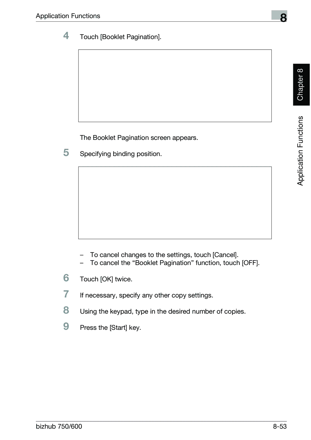 Konica Minolta 750 manual Application Functions Chapter 