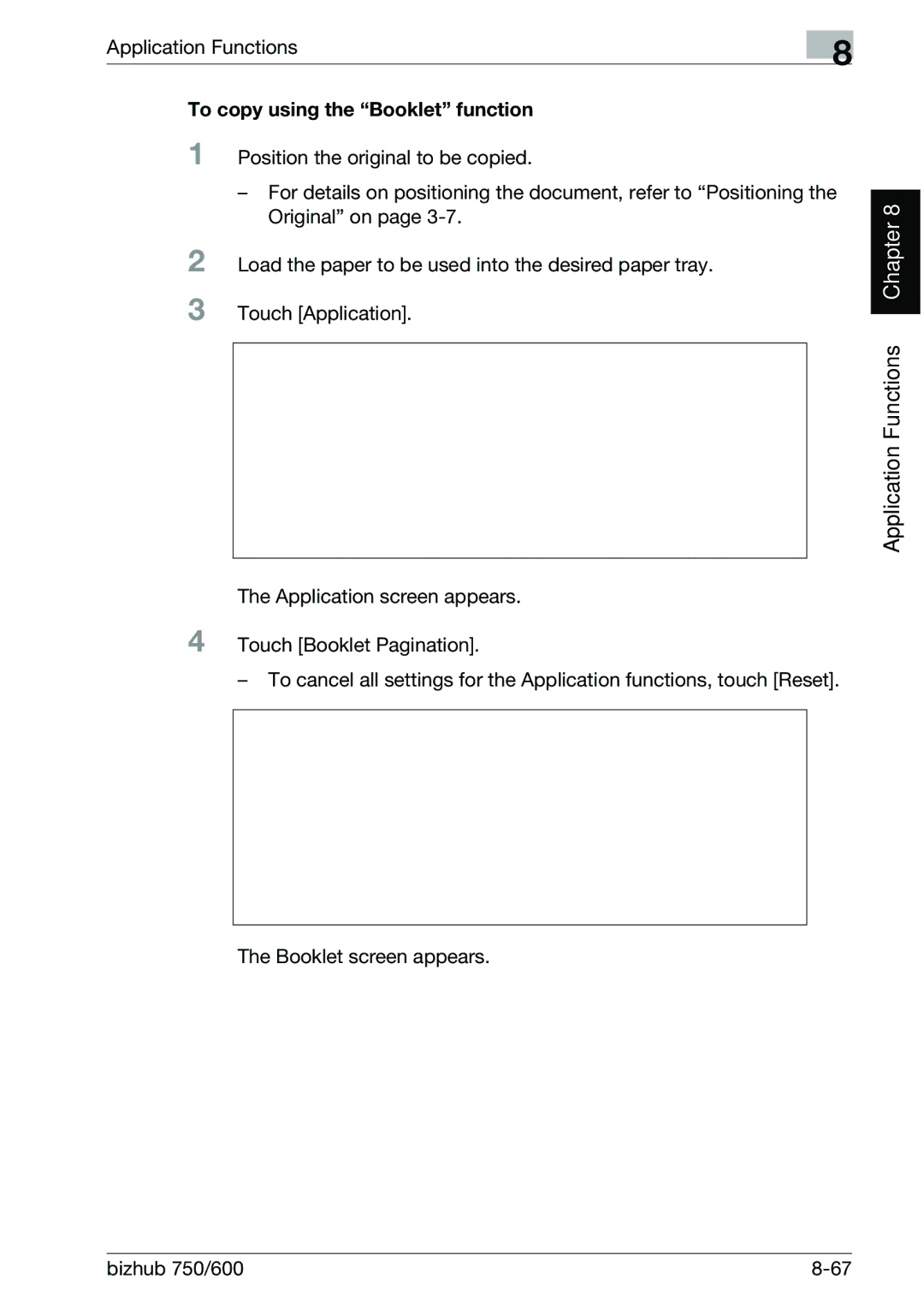 Konica Minolta 750 manual To copy using the Booklet function 