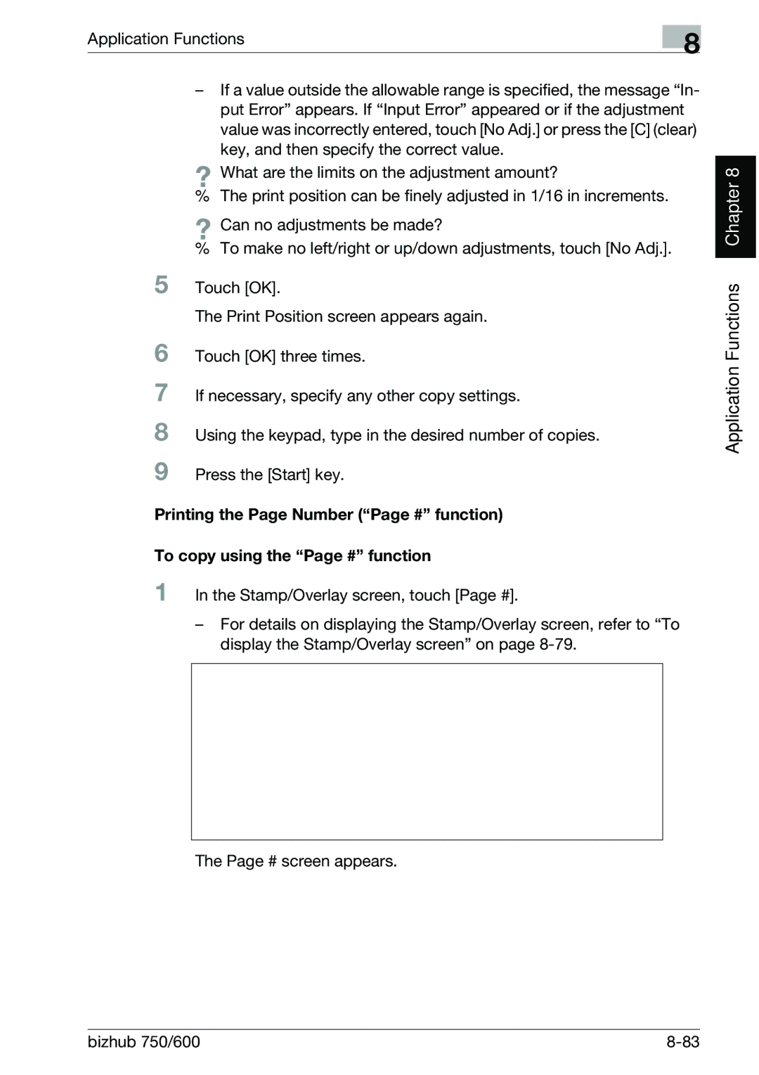 Konica Minolta 750 manual Application Functions Chapter 