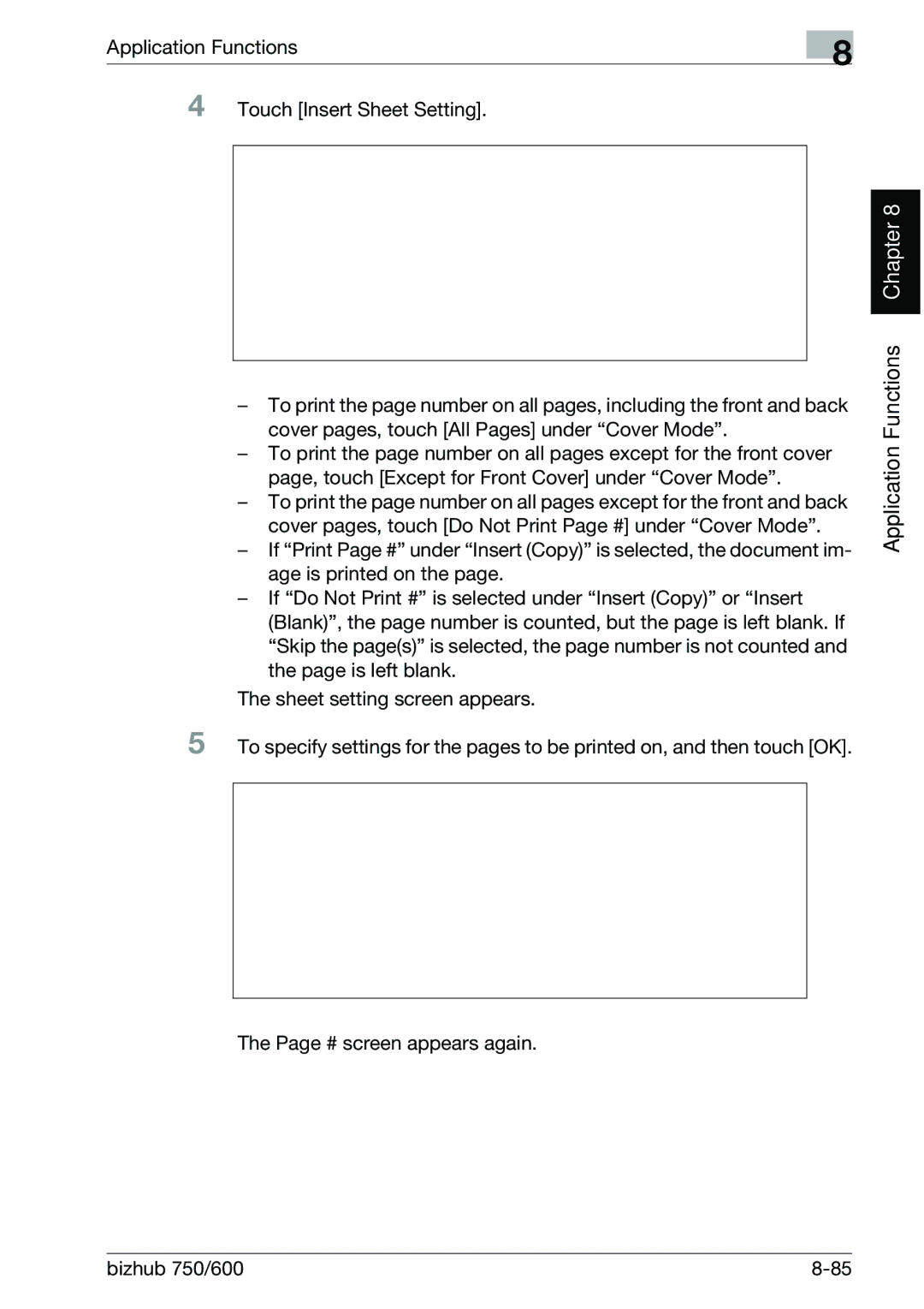 Konica Minolta 750 manual Application Functions Chapter 