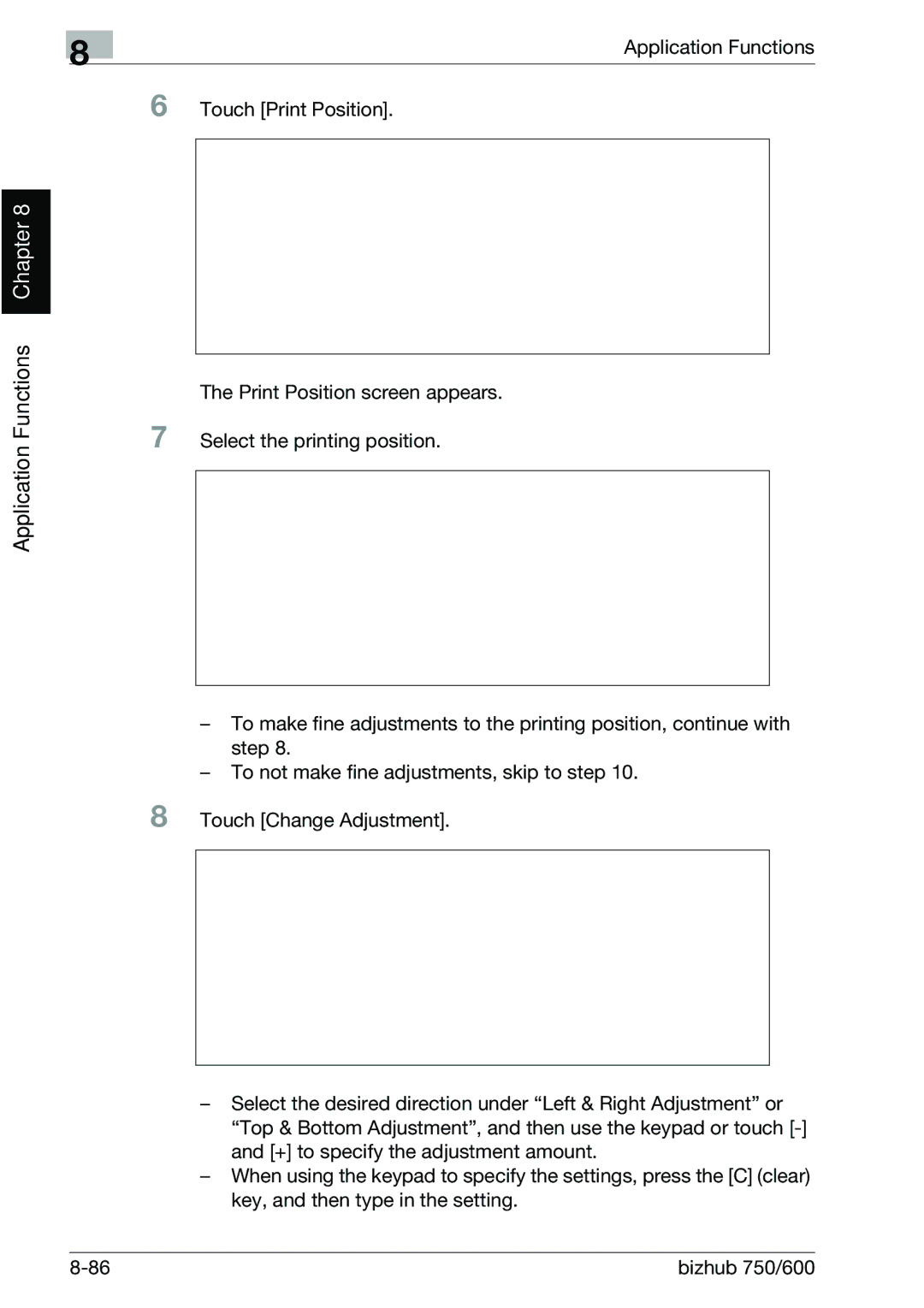 Konica Minolta 750 manual Application Functions Chapter 