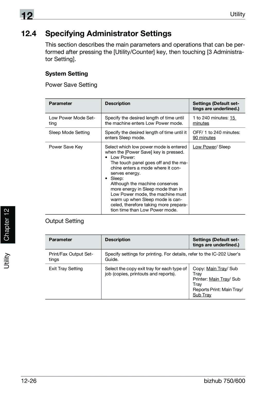 Konica Minolta 750 manual Specifying Administrator Settings, System Setting 