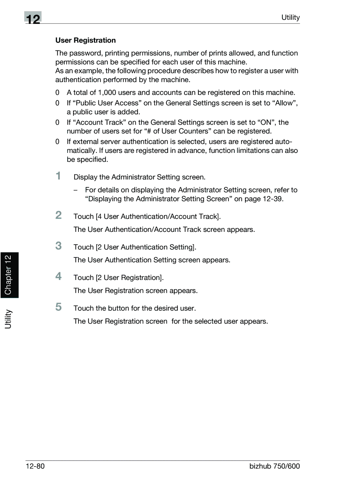 Konica Minolta 750 manual User Registration 