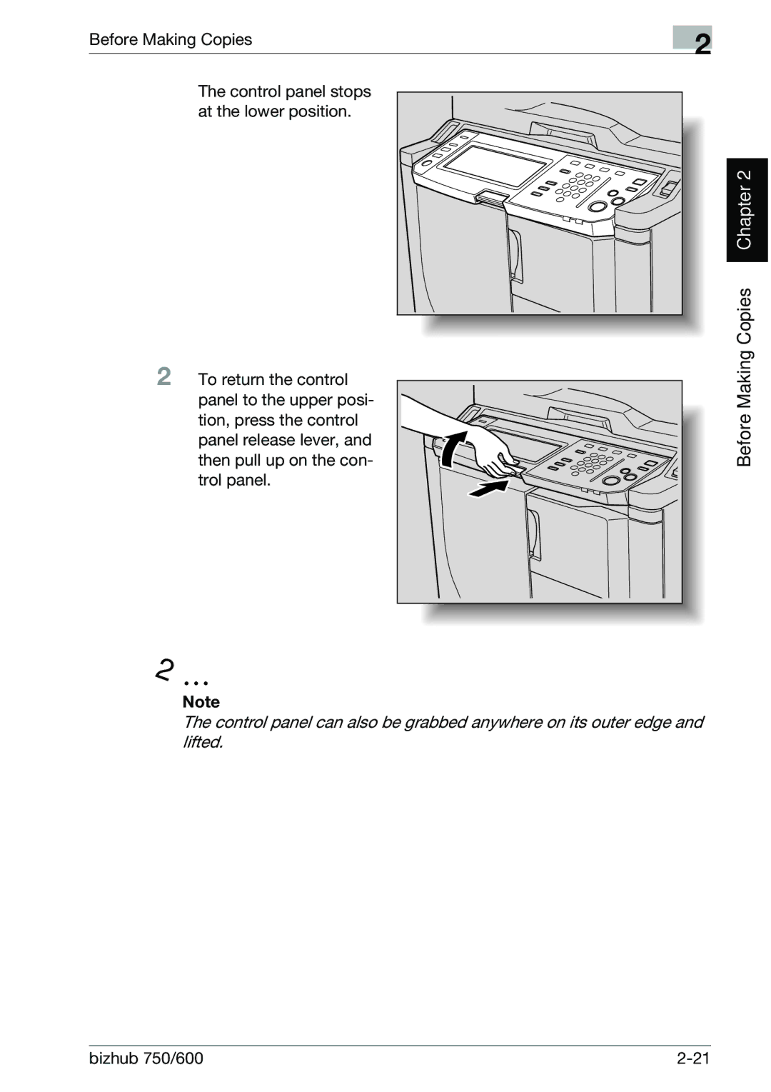 Konica Minolta 750 manual Before Making Copies Chapter 