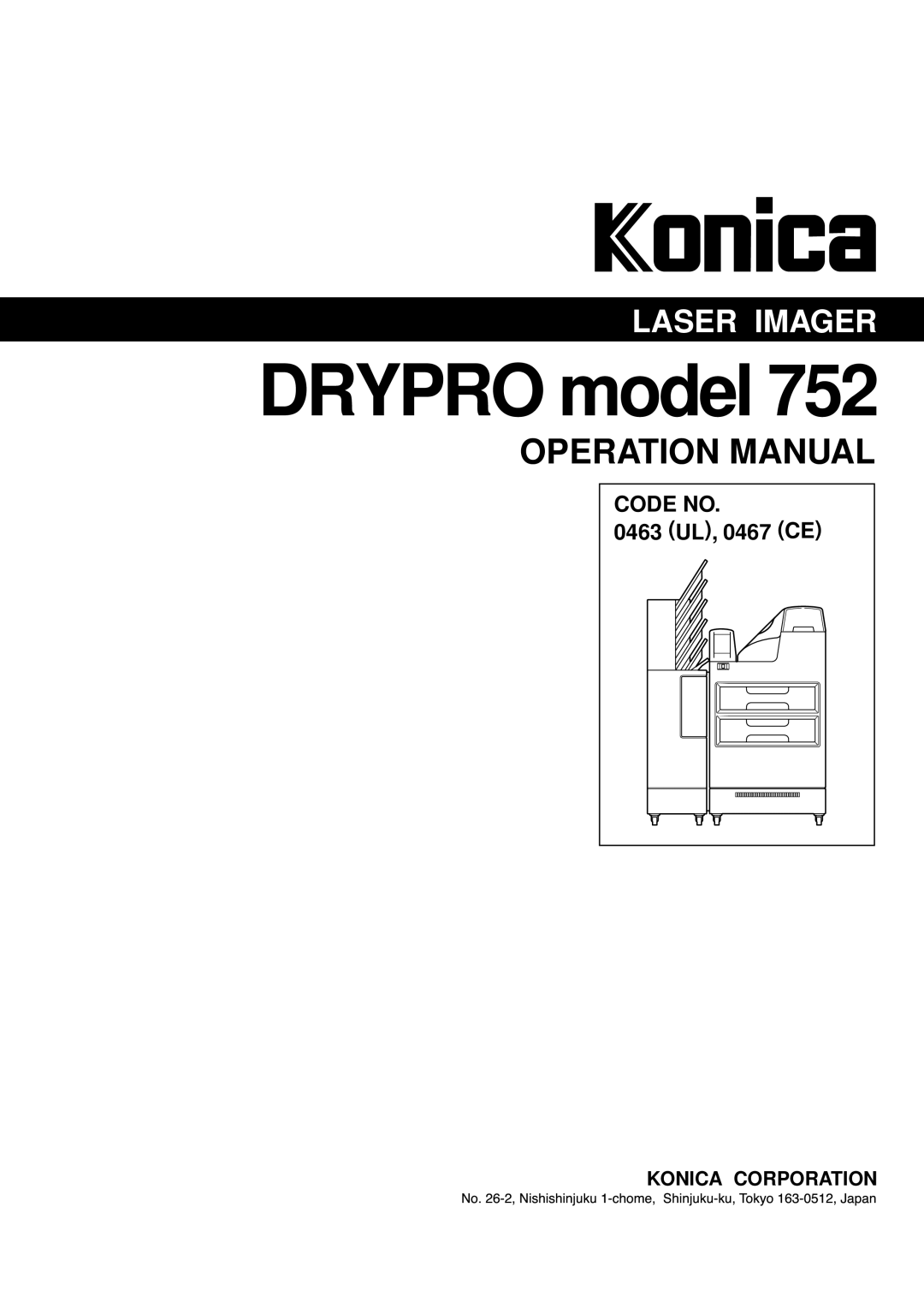 Konica Minolta 752 operation manual Drypro model 