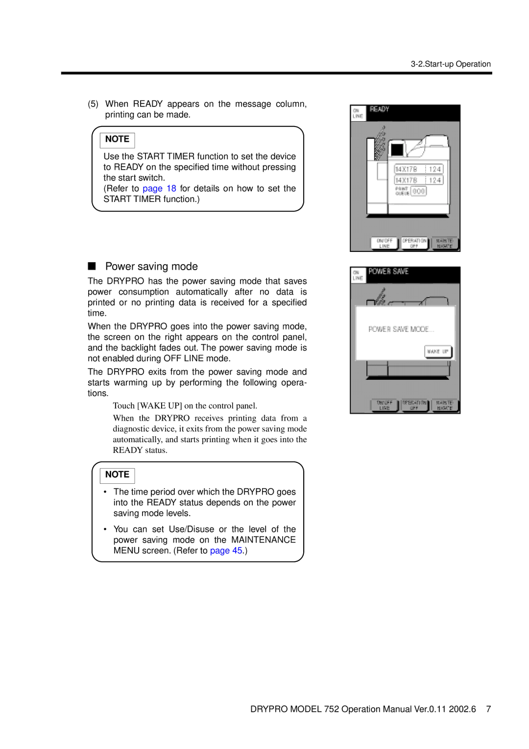 Konica Minolta 752 operation manual Power saving mode 