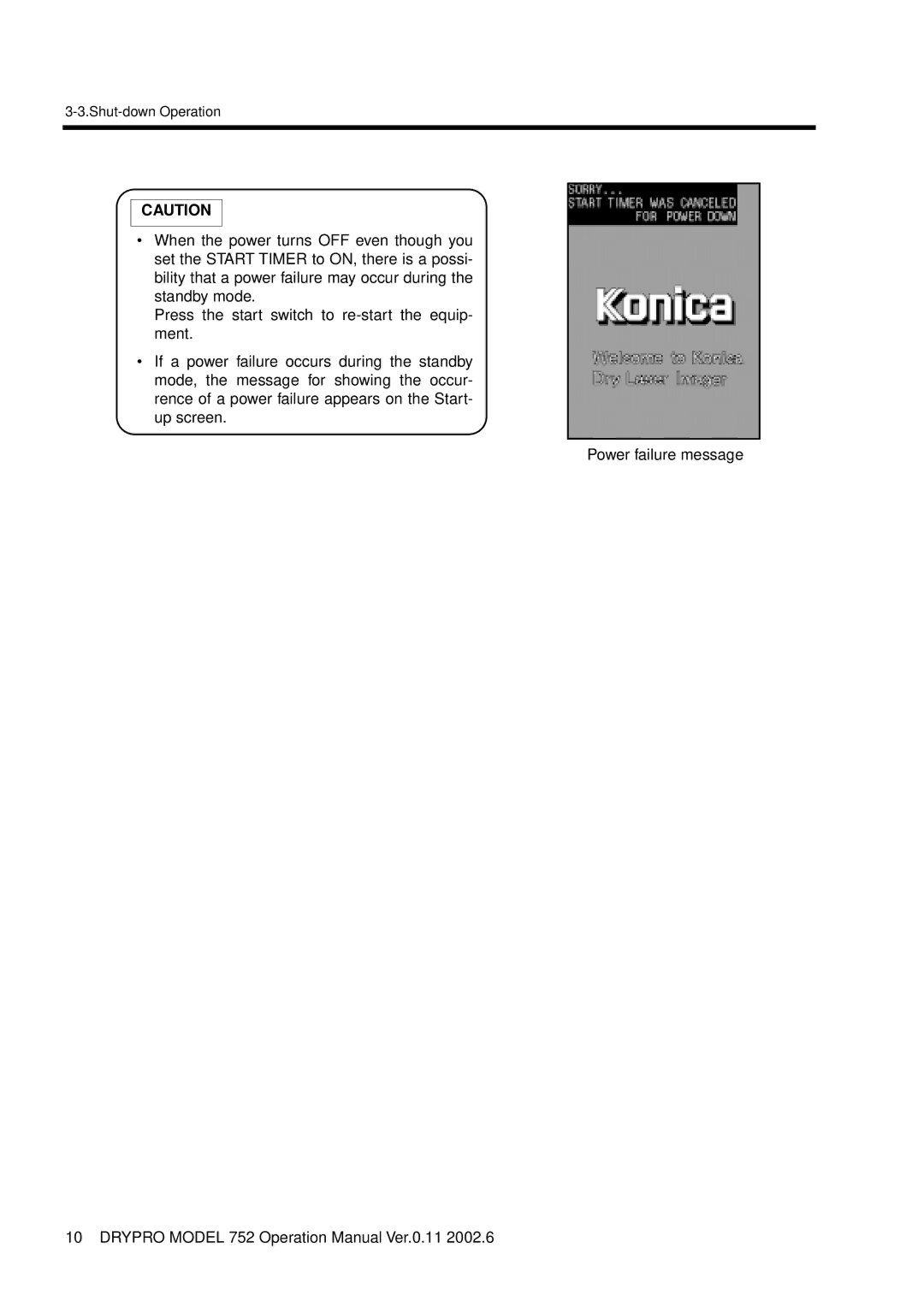 Konica Minolta 752 operation manual Shut-down Operation 