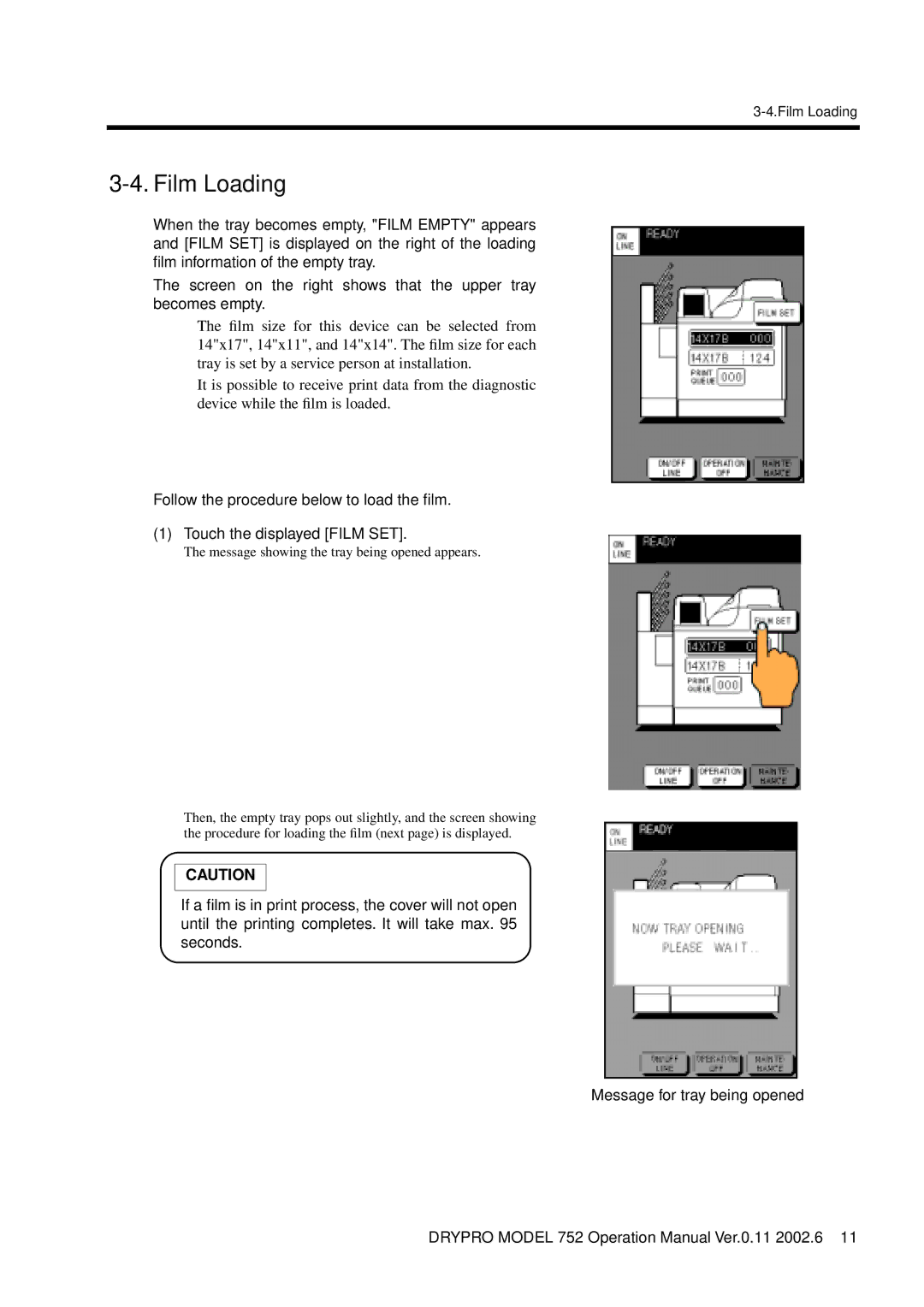 Konica Minolta 752 operation manual Film Loading 