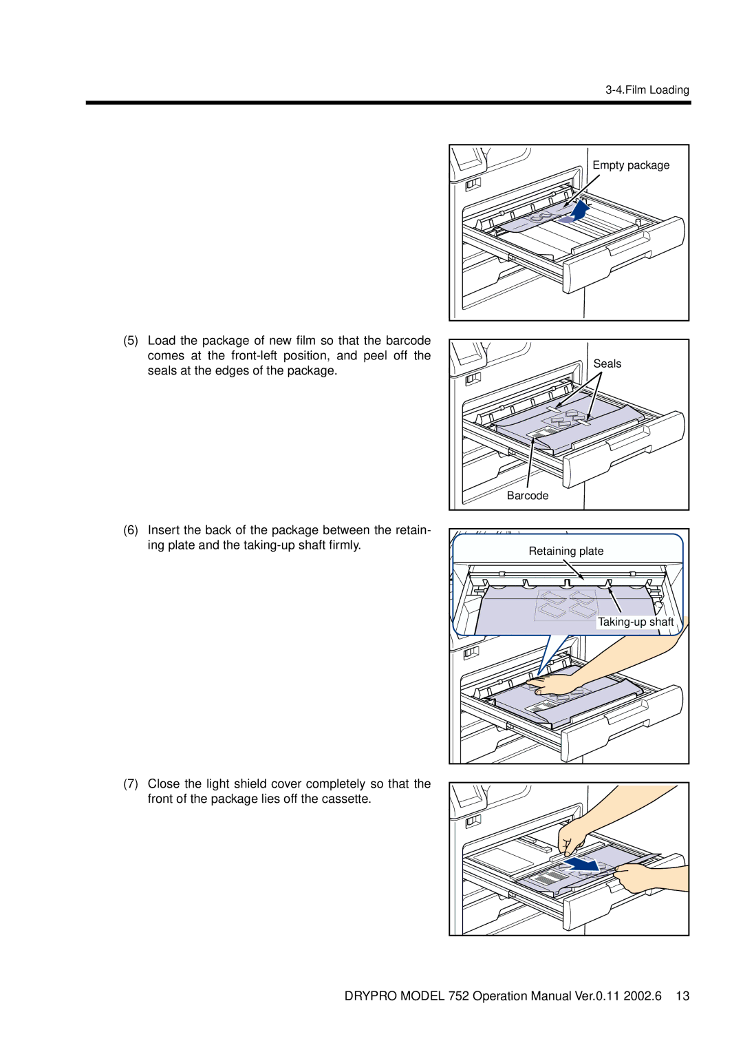 Konica Minolta 752 operation manual Seals at the edges of the package 