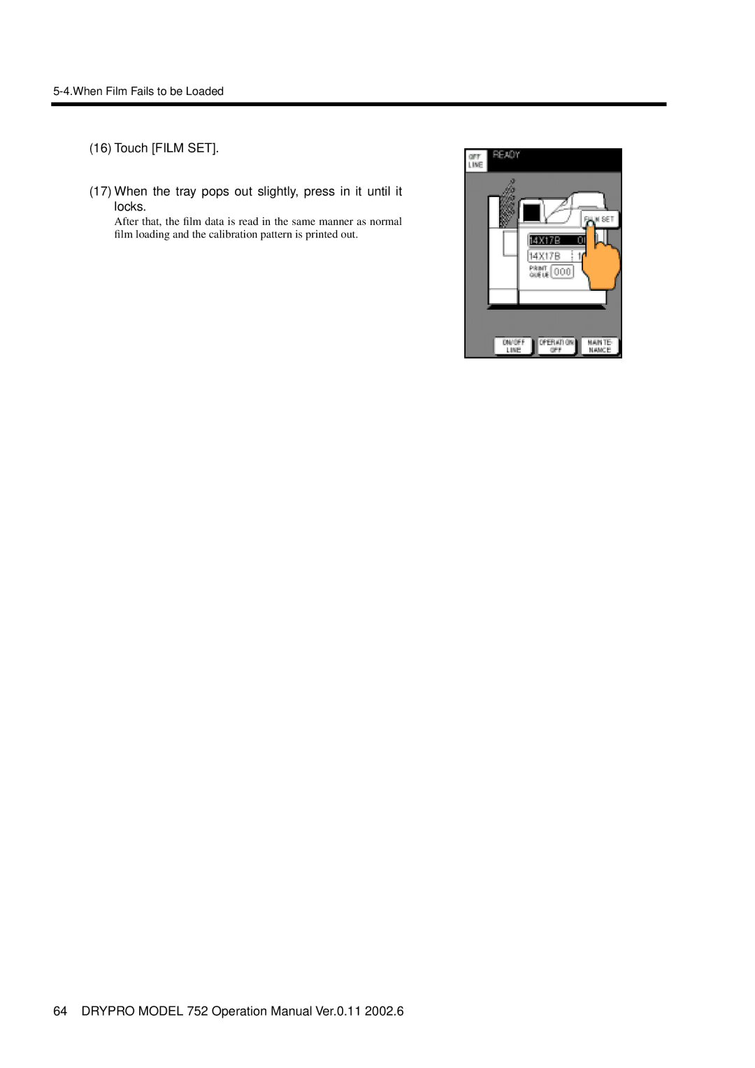 Konica Minolta 752 operation manual When Film Fails to be Loaded 