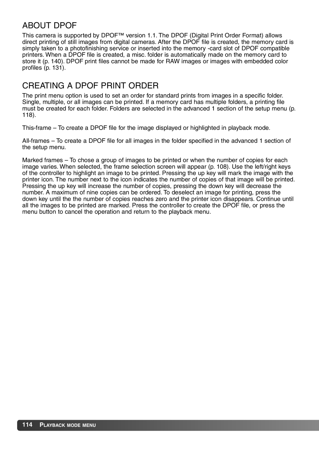 Konica Minolta 7Hi instruction manual About Dpof, Creating a Dpof Print Order 