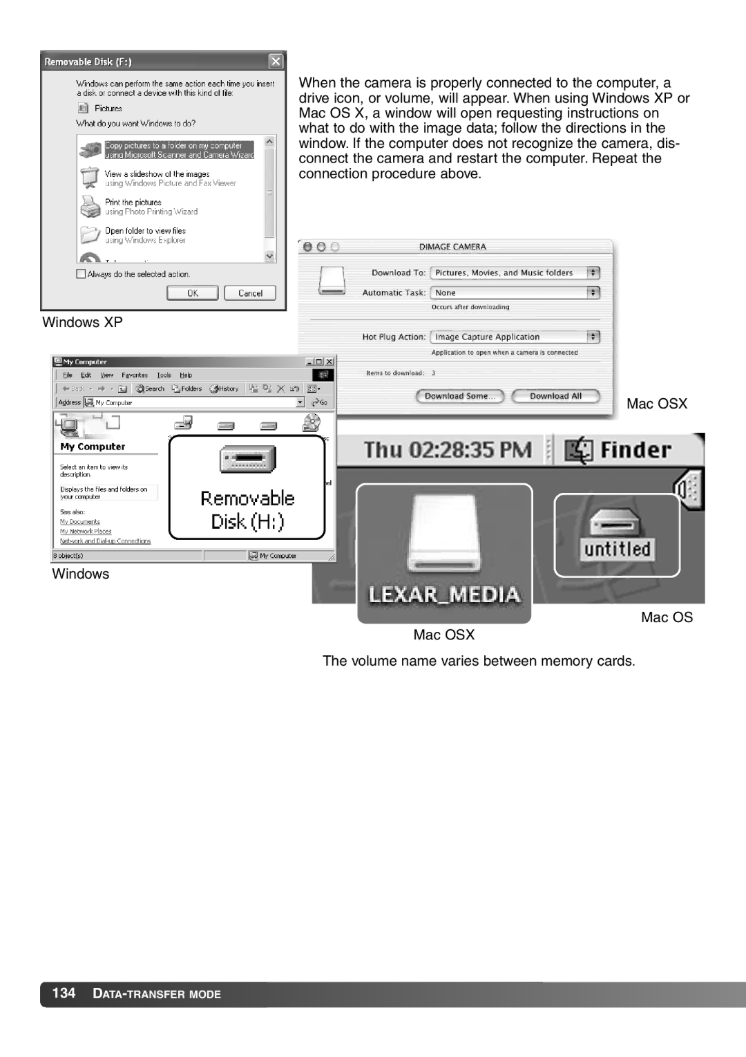 Konica Minolta 7Hi instruction manual DATA-TRANSFER Mode 