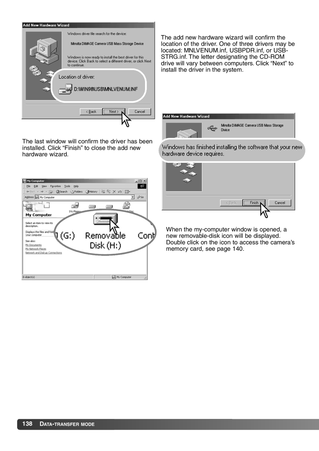 Konica Minolta 7Hi instruction manual DATA-TRANSFER Mode 