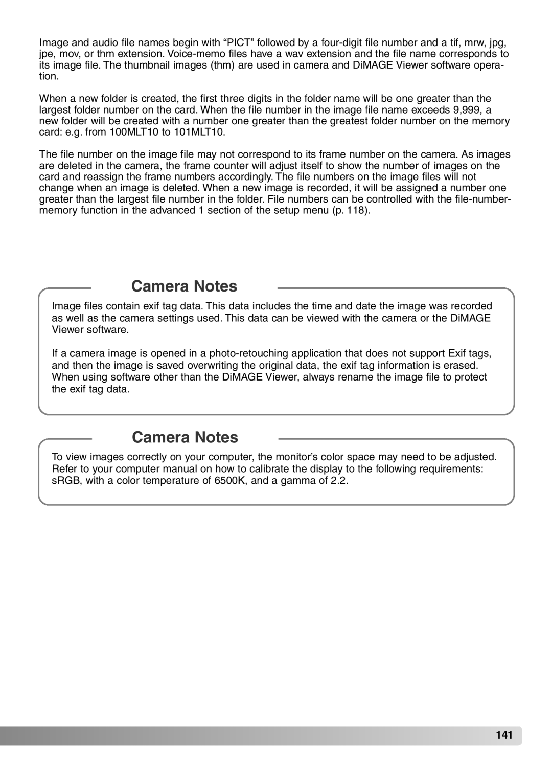 Konica Minolta 7Hi instruction manual 141 