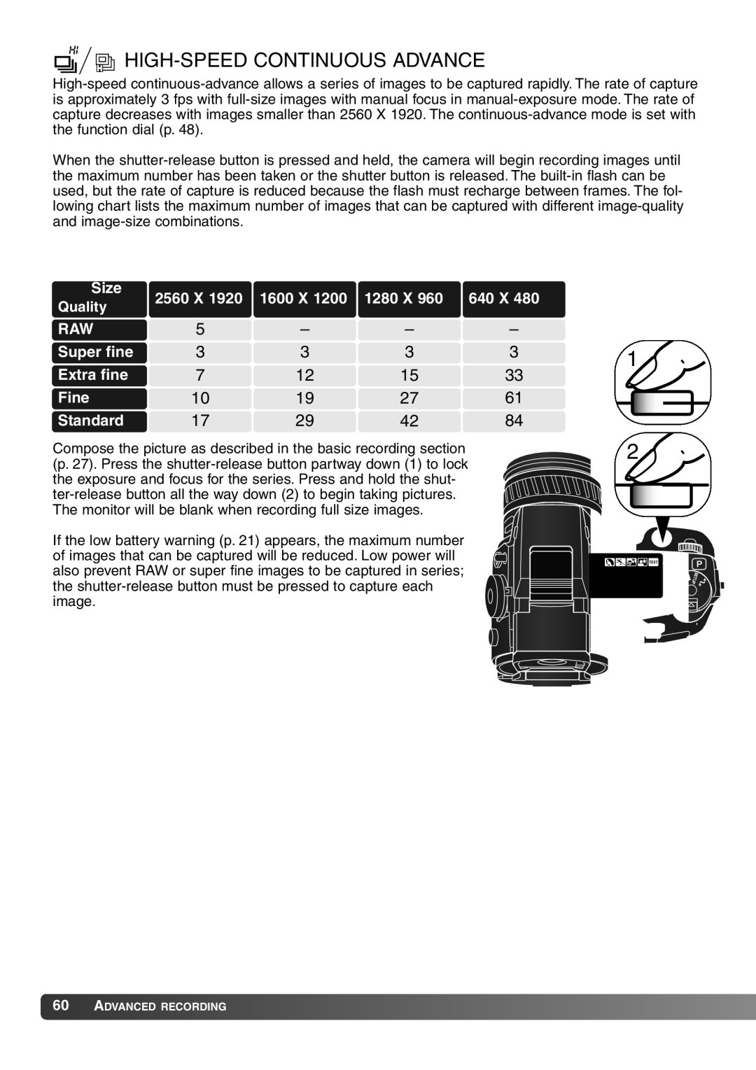Konica Minolta 7Hi instruction manual HIGH-SPEED Continuous Advance 