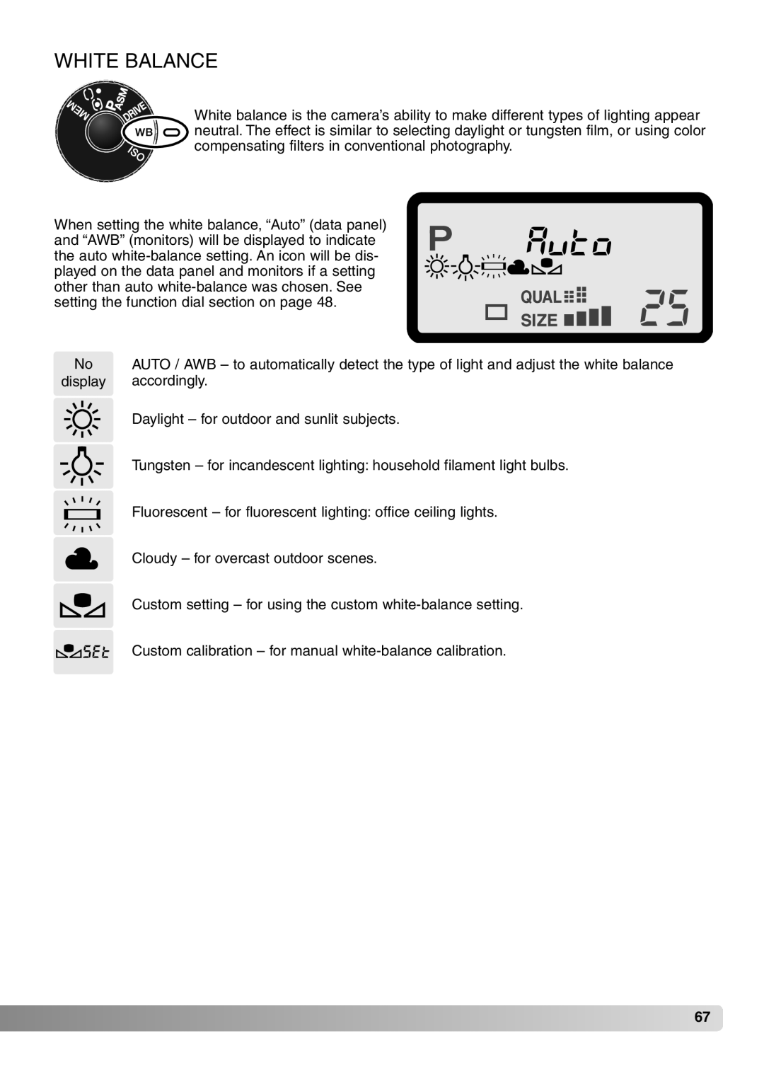 Konica Minolta 7Hi instruction manual White Balance 