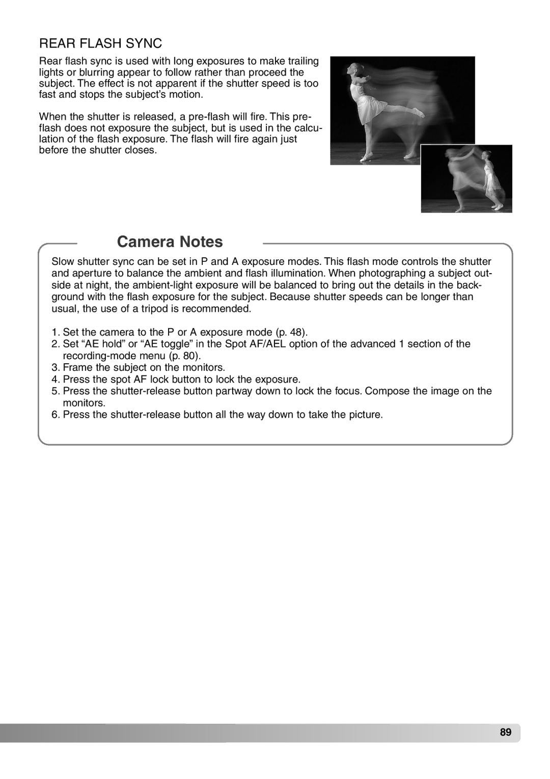 Konica Minolta 7Hi instruction manual Rear Flash Sync 