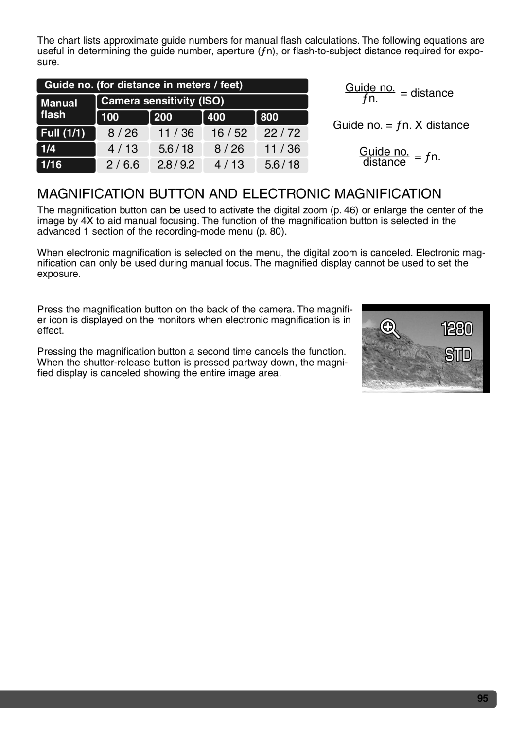 Konica Minolta 7Hi instruction manual Magnification Button and Electronic Magnification 