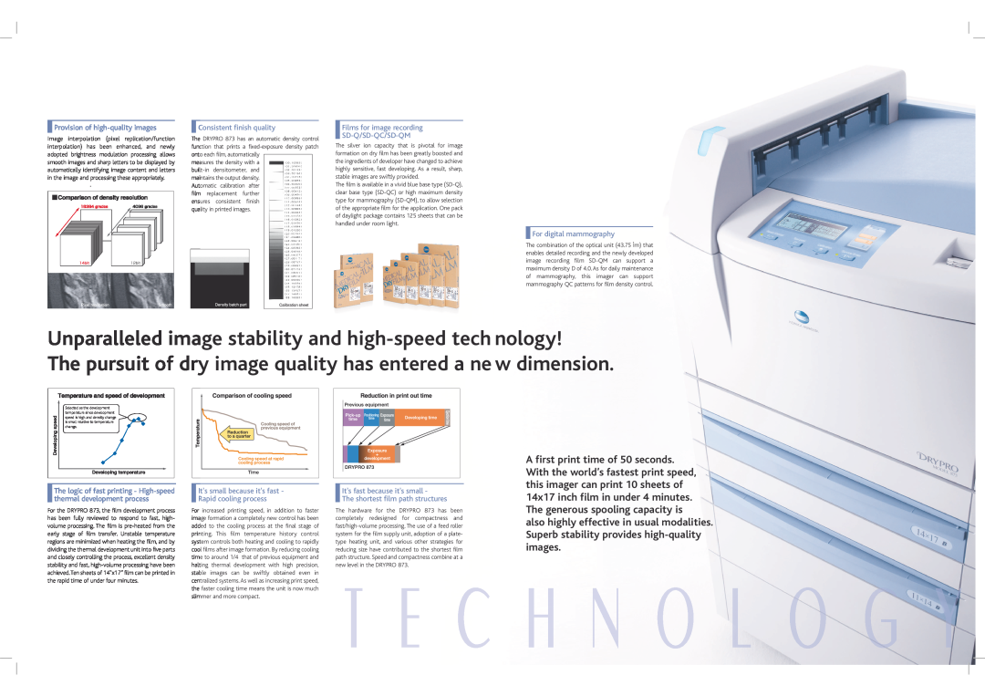Konica Minolta 873 manual Unparalleled image stability and high-speed technology, Provision of high-quality images 