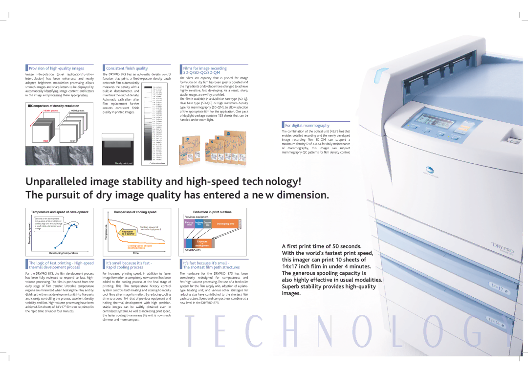 Konica Minolta 873 manual Provision of high-quality images, Consistent finish quality, Films for image recording 