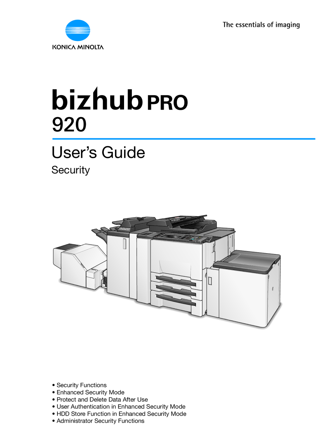 Konica Minolta 920 manual User’s Guide 