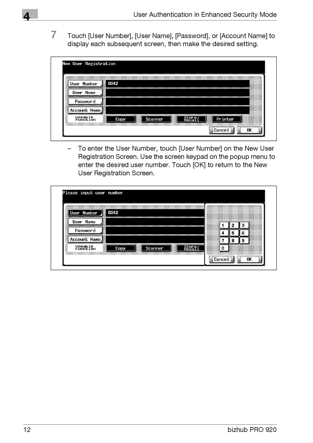 Konica Minolta 920 manual Bizhub PRO 