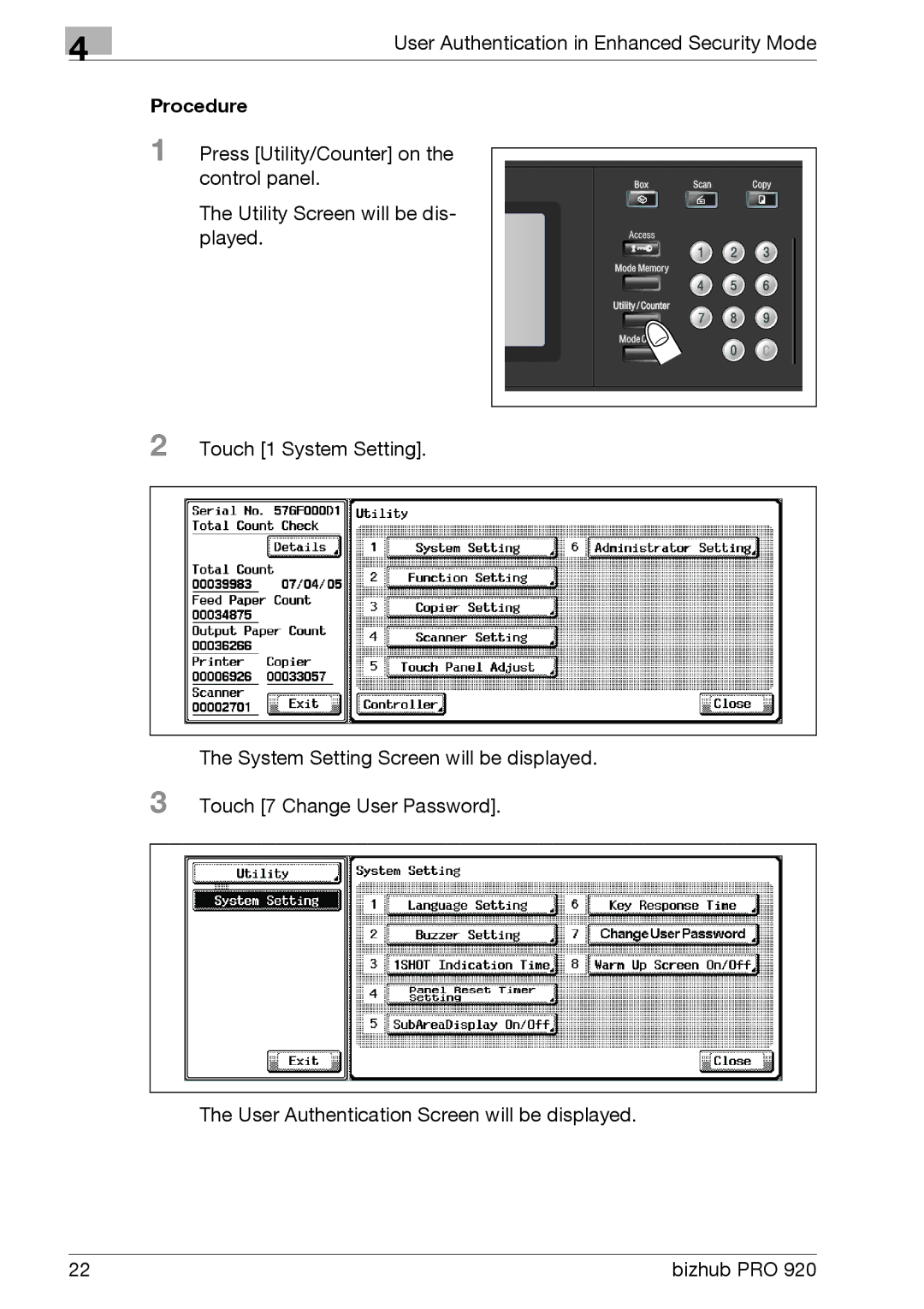 Konica Minolta 920 manual Procedure 