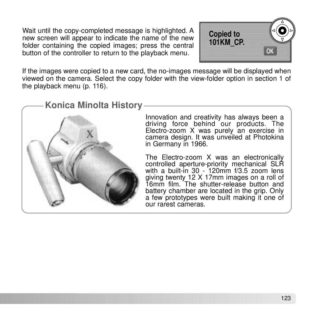 Konica Minolta A2 instruction manual Copied to 