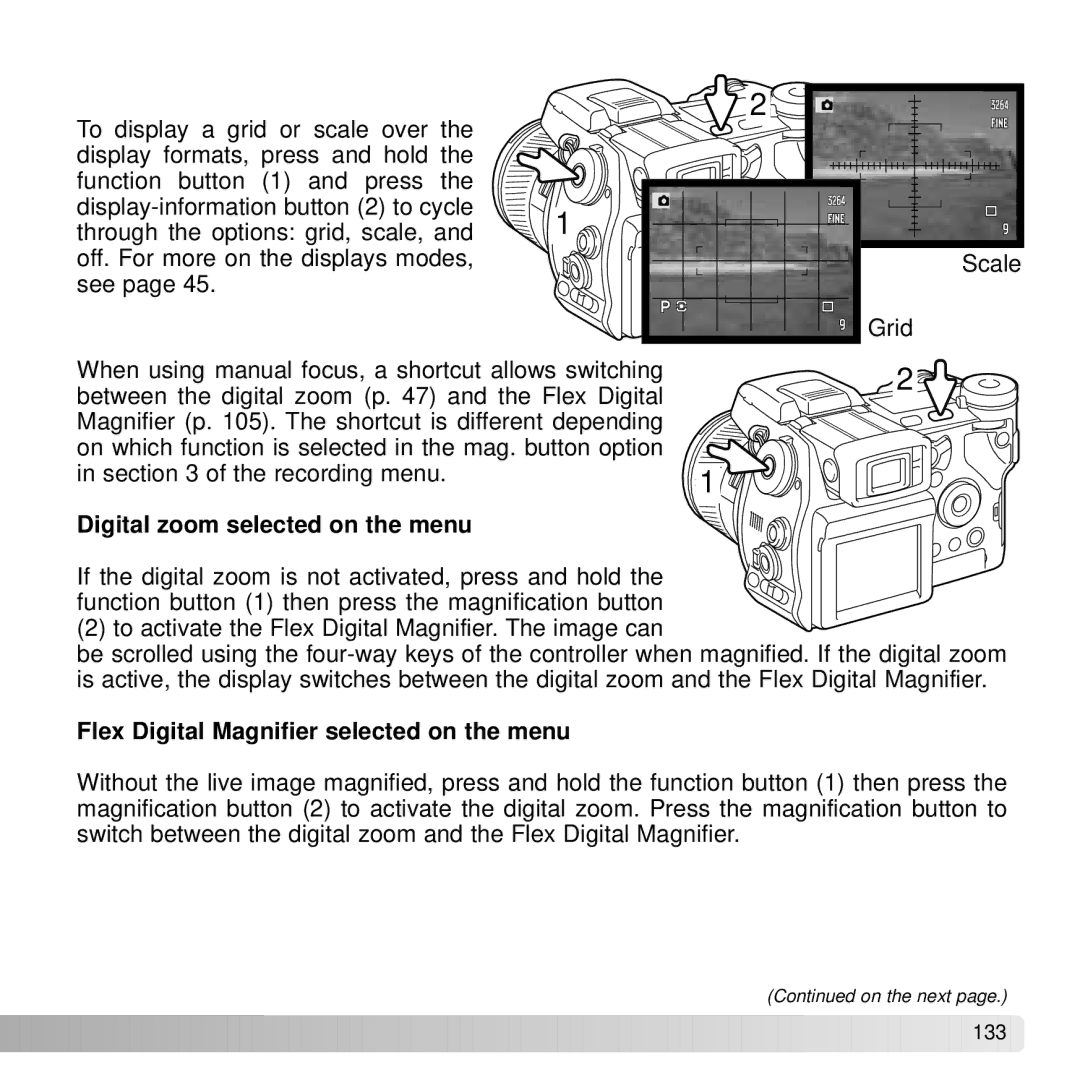 Konica Minolta A2 instruction manual Digital zoom selected on the menu 